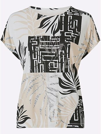 T-shirt à manches courtes imprimé graphique - taille standard - helline