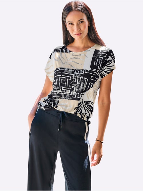 T-shirt à Manches Courtes Imprimé Graphique - Taille Standard - Helline - Kiabi