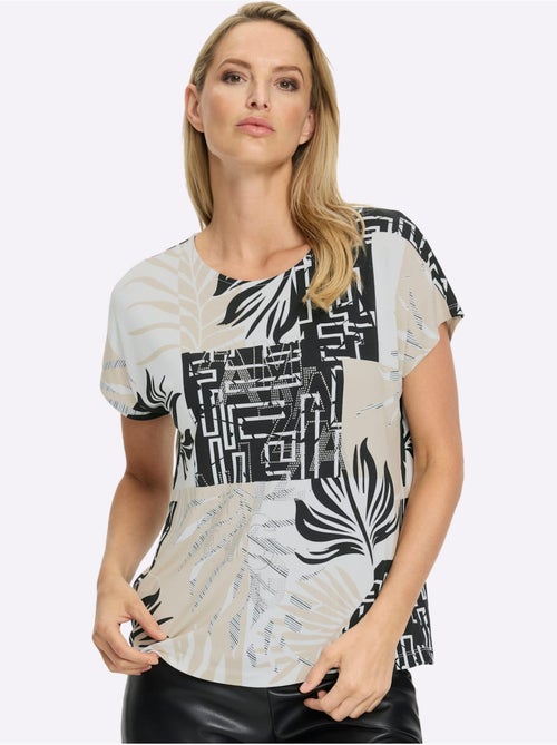 T-shirt à Manches Courtes Imprimé Graphique - Taille Standard - Helline - Kiabi