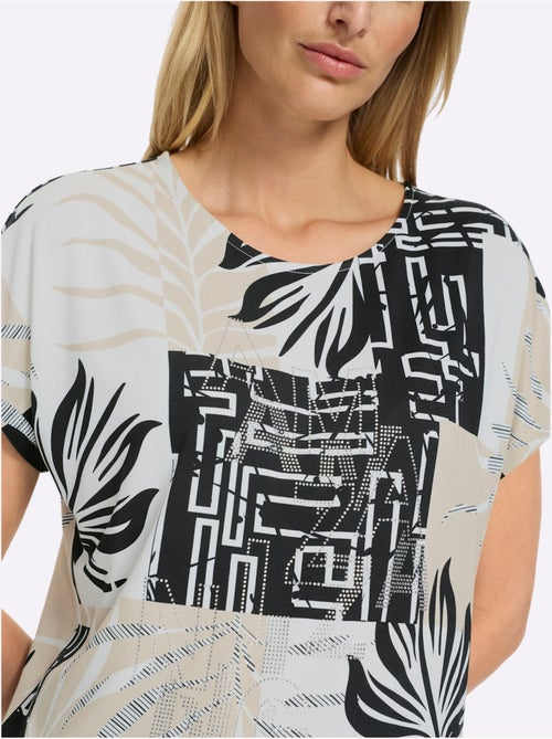 T-shirt à Manches Courtes Imprimé Graphique - Taille Standard - Helline - Kiabi