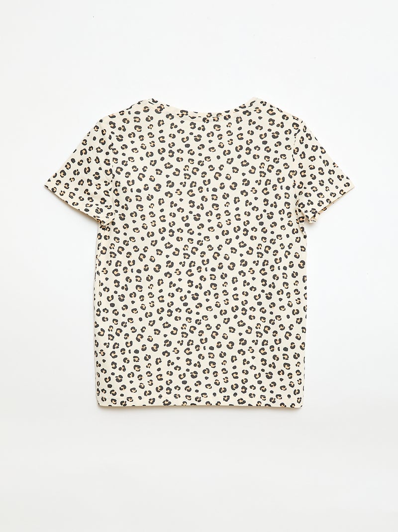 T-shirt à manches courtes imprimé 'léopard' leopard - Kiabi