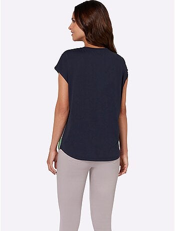 T shirt à manches courtes imprimé motif palmier et géométrique - Taille standard - Witt