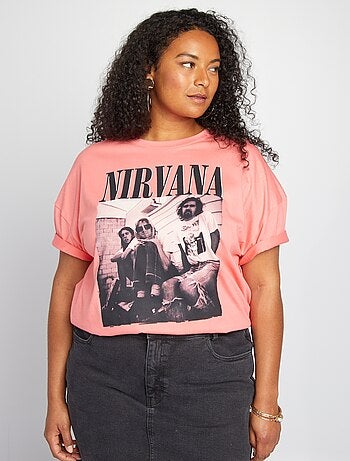 T-shirt à manches courtes imprimé 'Nirvana'