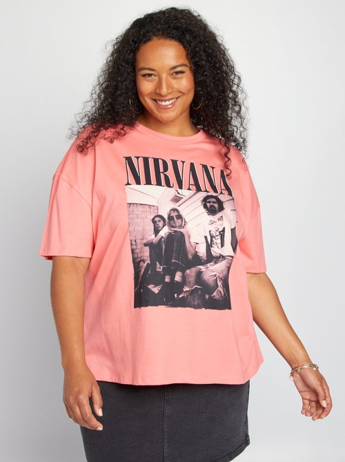 T-shirt à manches courtes imprimé 'Nirvana' - Kiabi