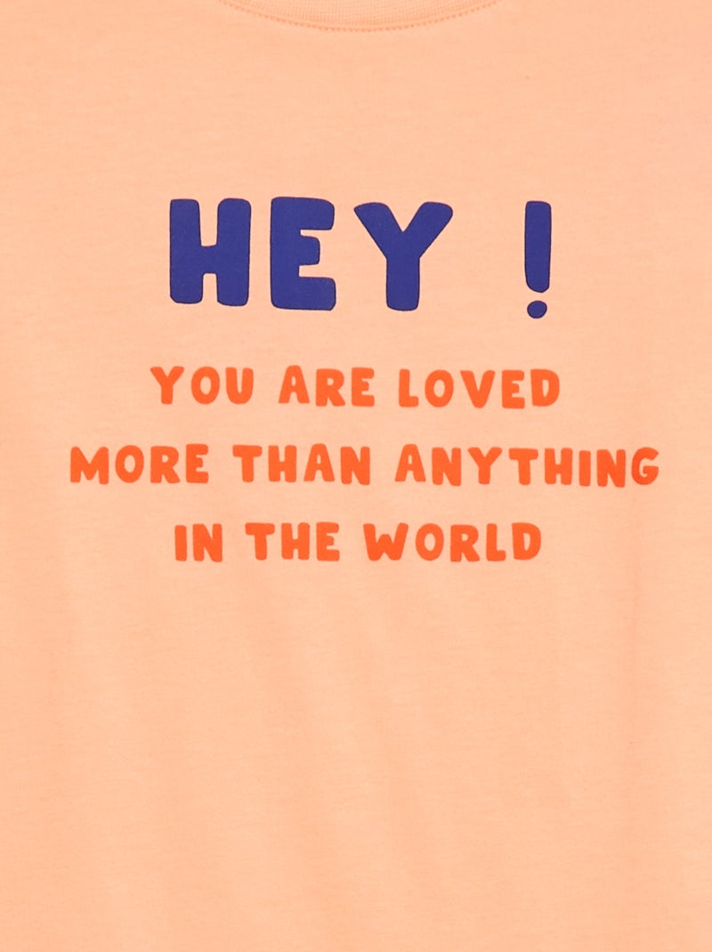 T-shirt à manches courtes imprimé Orange - Kiabi