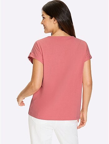 T-shirt à Manches Courtes Imprimé Papillon - Taille Standard - Moda Vilona
