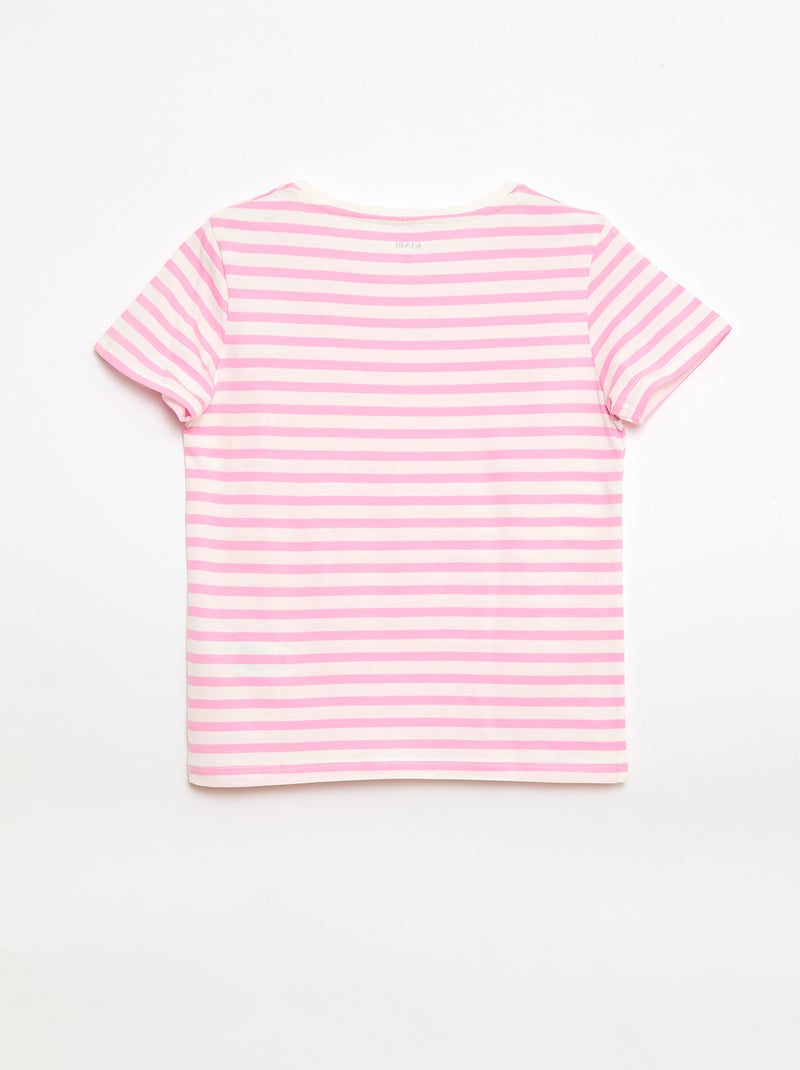 T-shirt à manches courtes imprimé Rose - Kiabi