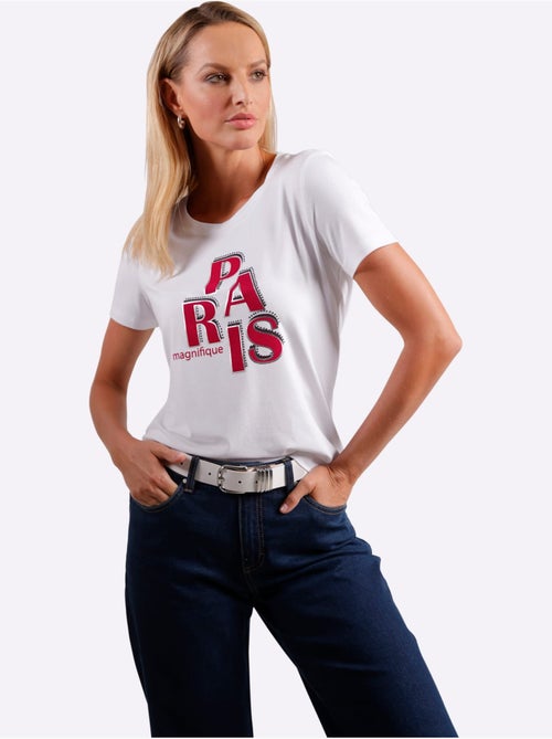 T-shirt à Manches Courtes Inscription - Taille Standard - Helline - Kiabi T-shirt à Manches Courtes Inscription - Taille Standard - Helline - Kiabi