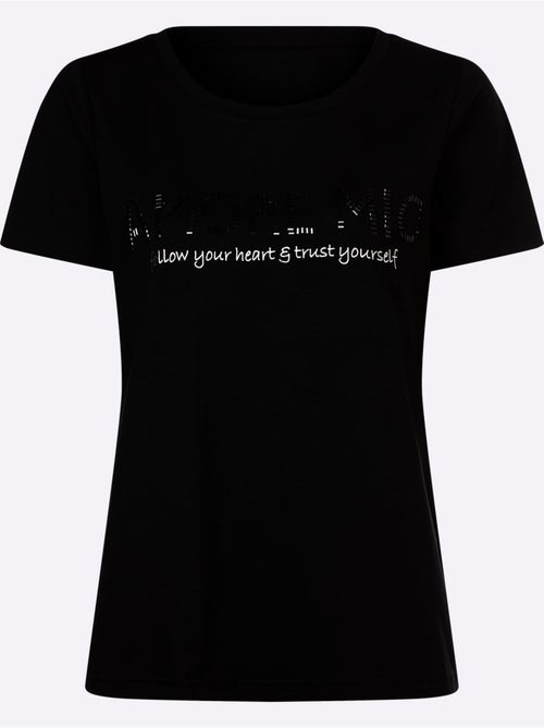 T-shirt à Manches Courtes Inscription Brillante - Taille Standard - helline - Kiabi