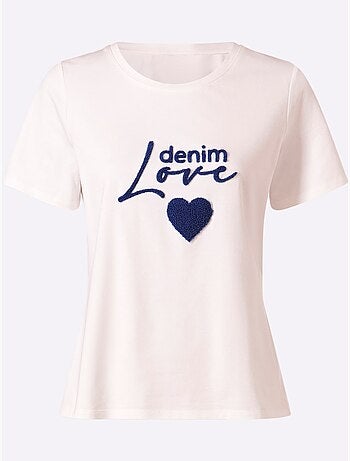 T-shirt à Manches Courtes Inscription Tendance - Taille Standard - Helline