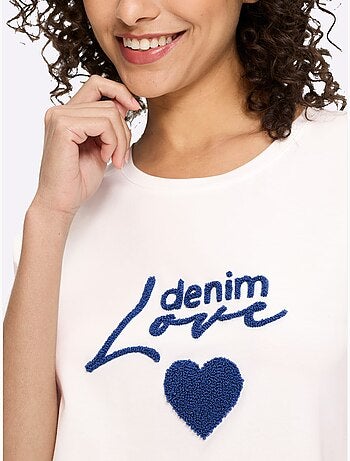 T-shirt à Manches Courtes Inscription Tendance - Taille Standard - Helline