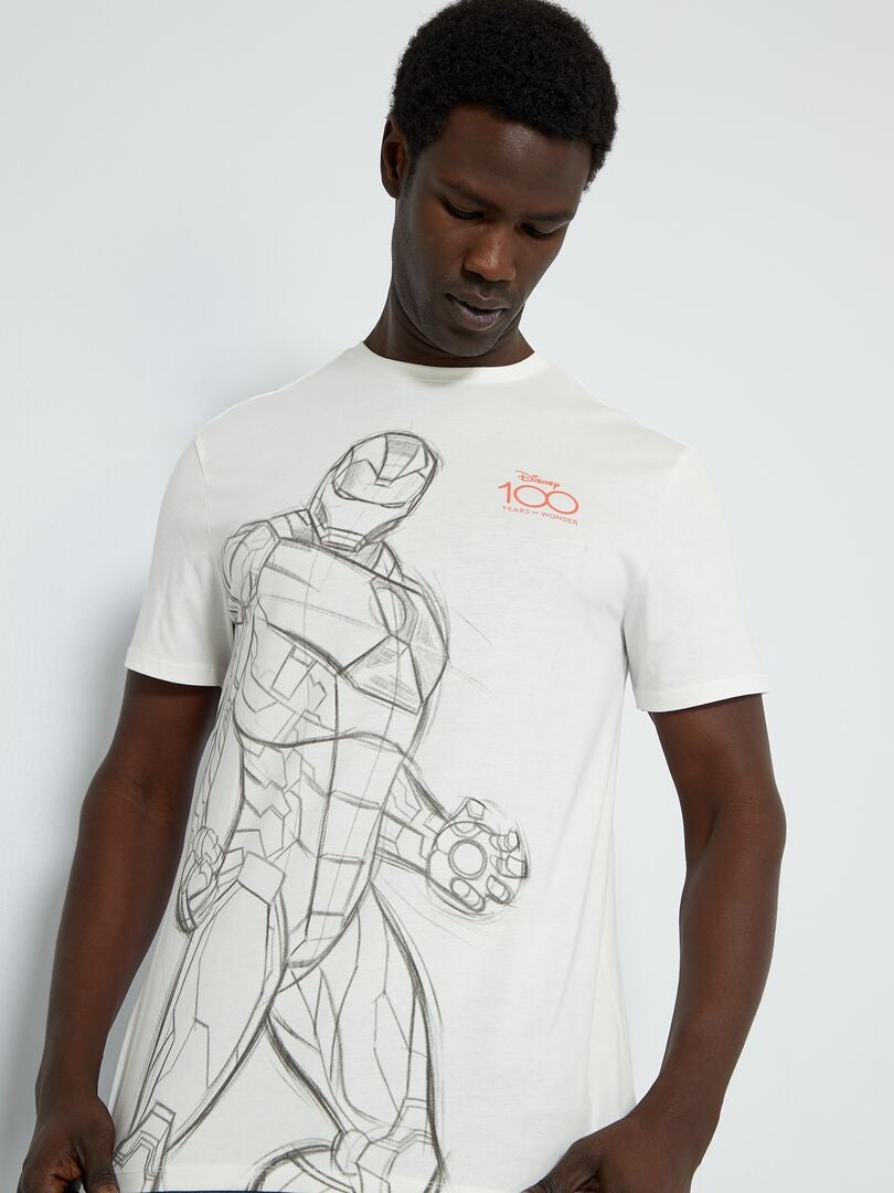T-shirt à manches courtes 'Iron Man' Blanc - Kiabi