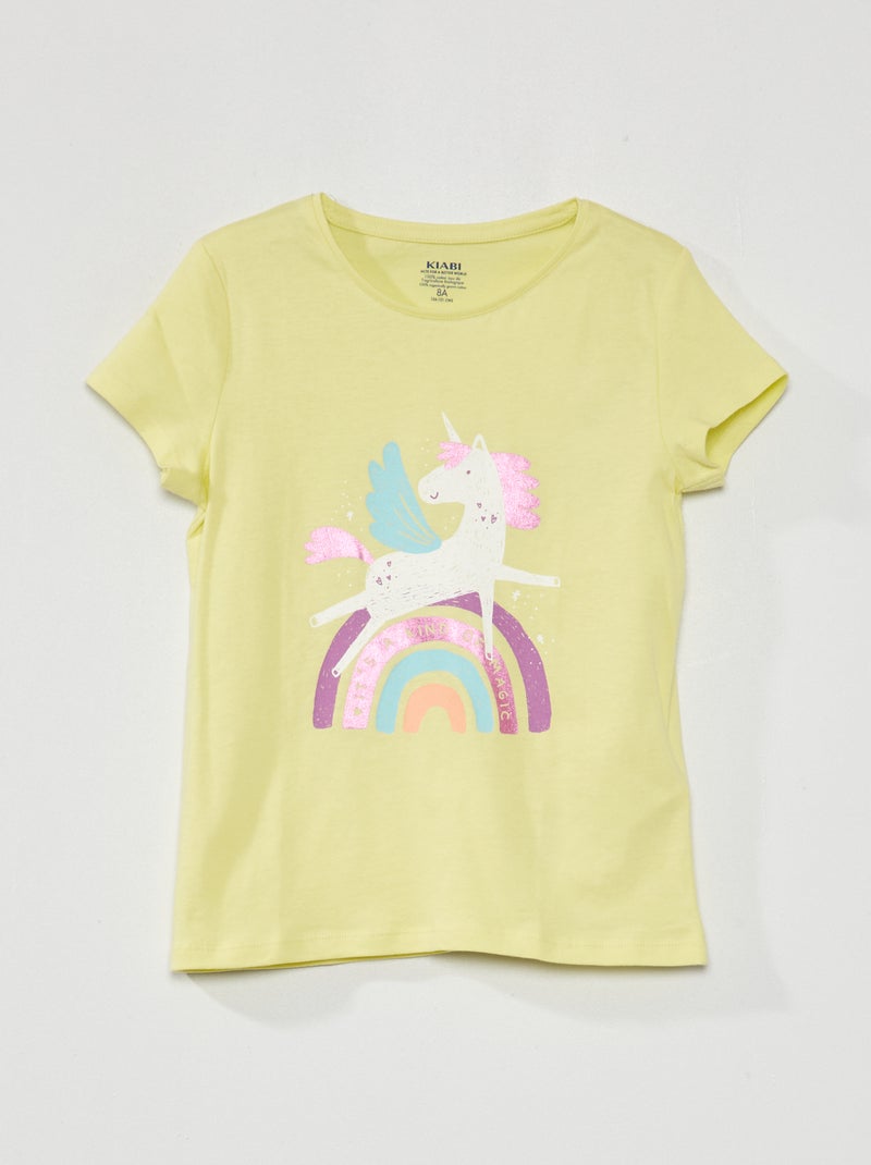 T-shirt à manches courtes Jaune - Kiabi