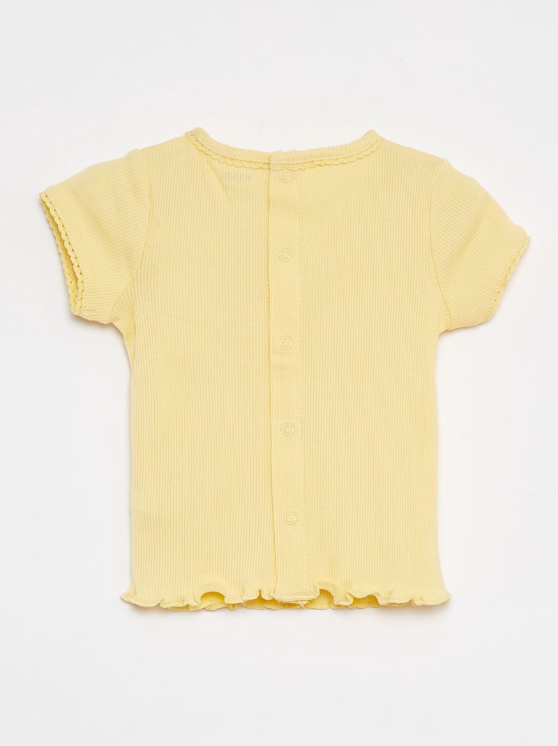 T-shirt à manches courtes JAUNE - Kiabi