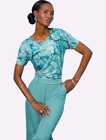 T-shirt à Manches Courtes Jersey Extra-fin - Taille Standard - Helline