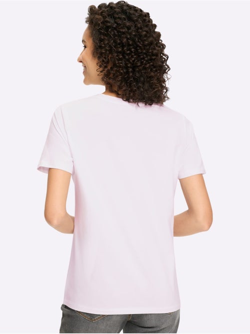 T-shirt à Manches Courtes Joli Imprimé Feuille Devant - Taille Standard - Helline - Kiabi T-shirt à Manches Courtes Joli Imprimé Feuille Devant - Taille Standard - Helline - Kiabi