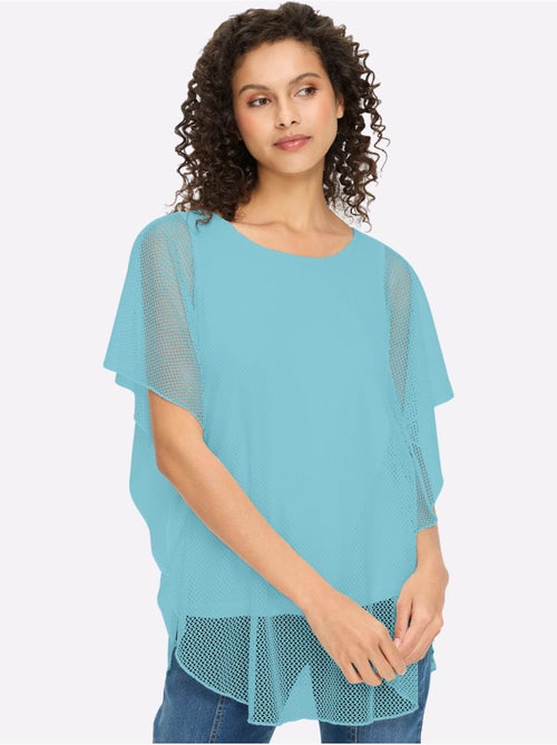 T-shirt à Manches Courtes Joli Motif Ajouré - Taille Standard - Helline - Kiabi