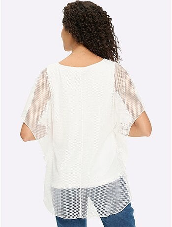 T-shirt à Manches Courtes Joli Motif Ajouré - Taille Standard - Helline