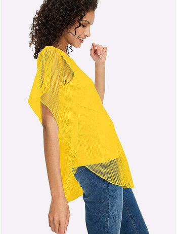 T-shirt à manches courtes joli motif ajouré - taille standard - helline