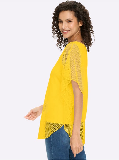 T-shirt à Manches Courtes Joli Motif Ajouré - Taille Standard - Helline - Kiabi