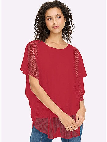 T-shirt à Manches Courtes Joli Motif Ajouré - Taille Standard - Helline