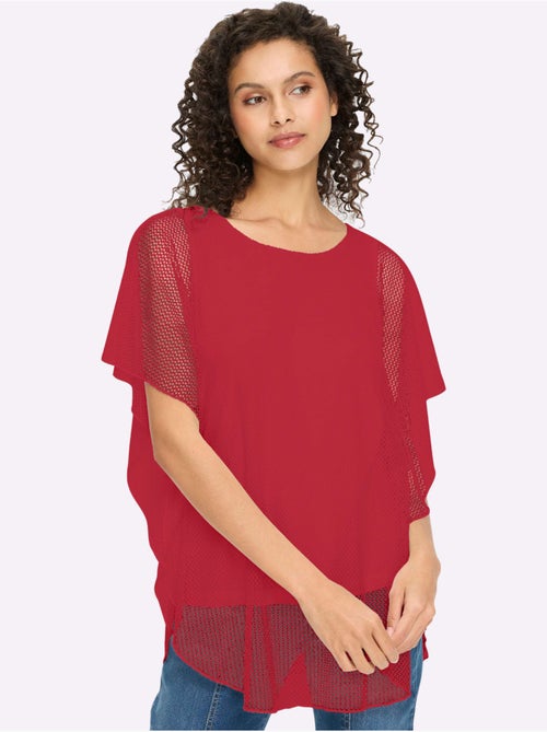 T-shirt à Manches Courtes Joli Motif Ajouré - Taille Standard - Helline - Kiabi T-shirt à Manches Courtes Joli Motif Ajouré - Taille Standard - Helline - Kiabi