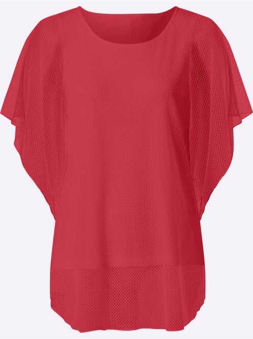 T-shirt à Manches Courtes Joli Motif Ajouré - Taille Standard - Helline - Kiabi T-shirt à Manches Courtes Joli Motif Ajouré - Taille Standard - Helline - Kiabi