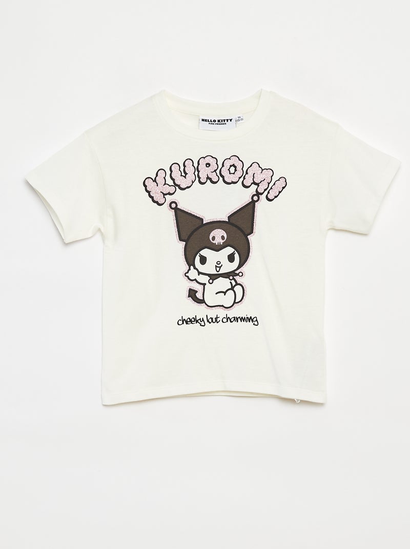 T-shirt à manches courtes 'Kuromi' 'Hello Kitty' BLANC - Kiabi