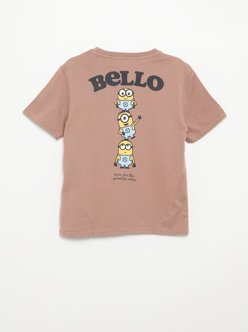 T-shirt à manches courtes 'Les Minions' Marron - Kiabi