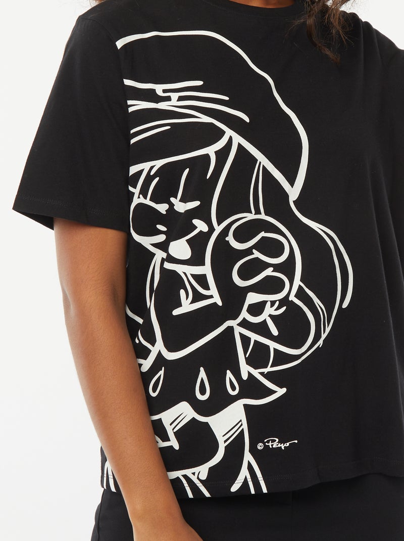 T-shirt à manches courtes 'Les Schtroumpf' Noir - Kiabi
