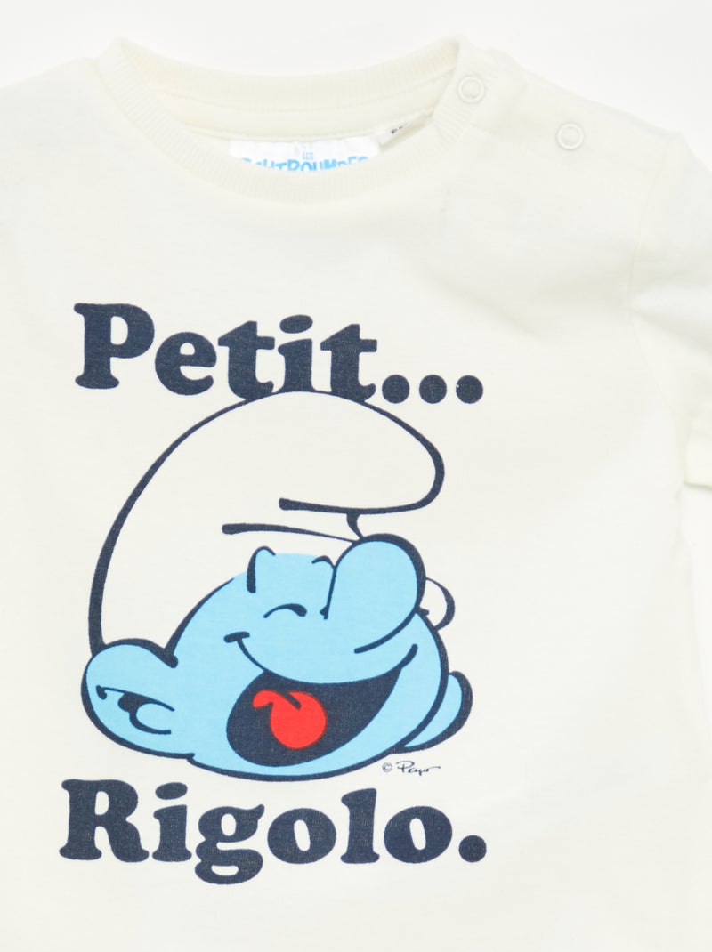 T-shirt à manches courtes 'Les Schtroumpfs' BLANC - Kiabi