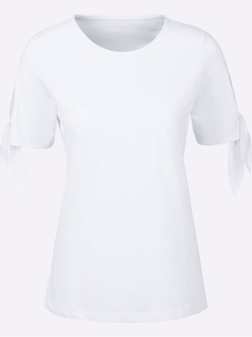 T-shirt à Manches Courtes Lien à Nouer La Manche - Taille Standard - Moda Vilona - Kiabi