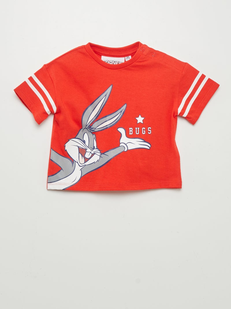 T-shirt à manches courtes 'Looney Tunes' Rouge - Kiabi