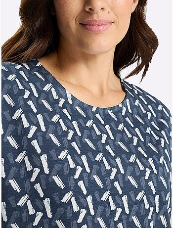T-shirt à manches courtes avec imprimé graphique et encolure ronde - taille standard - moda vilona