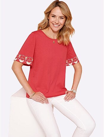 T-shirt à Manches Courtes Manches Courtes Légèrement élargies - Taille Standard - Moda Vilona
