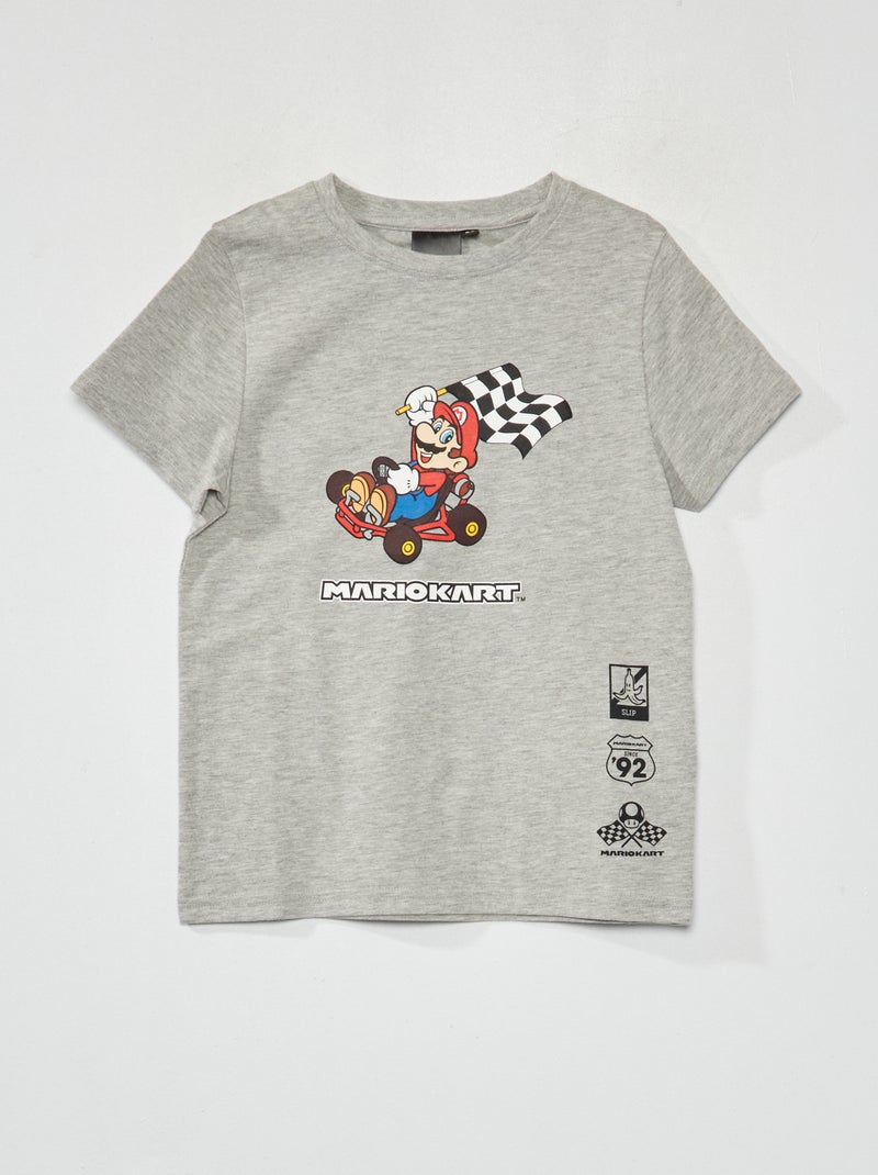 T-shirt à manches courtes 'Mario' Gris - Kiabi