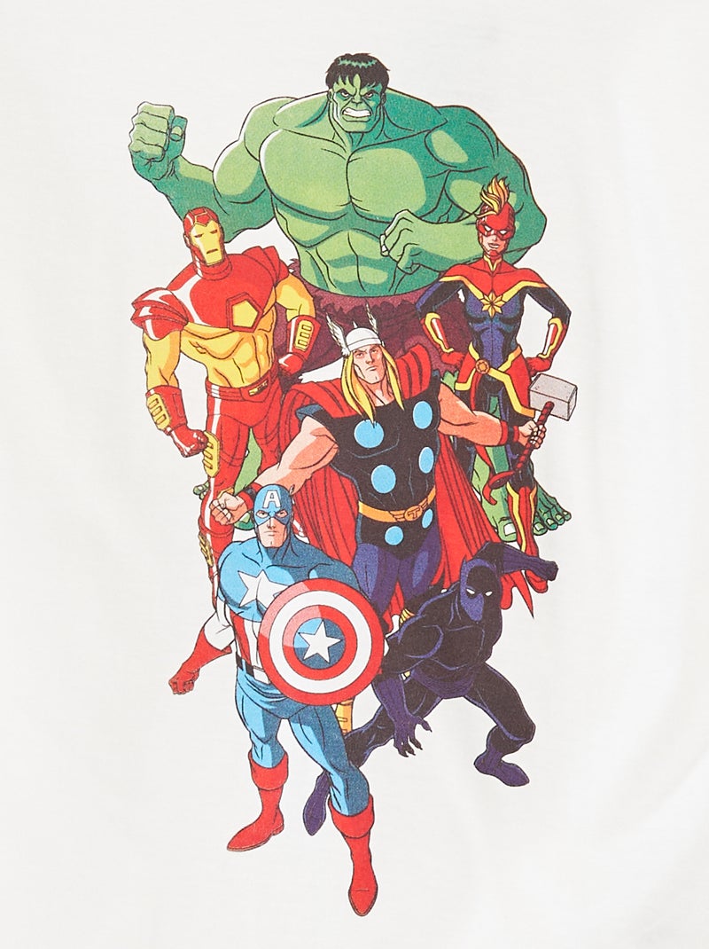 T-shirt à manches courtes 'Marvel' Blanc - Kiabi