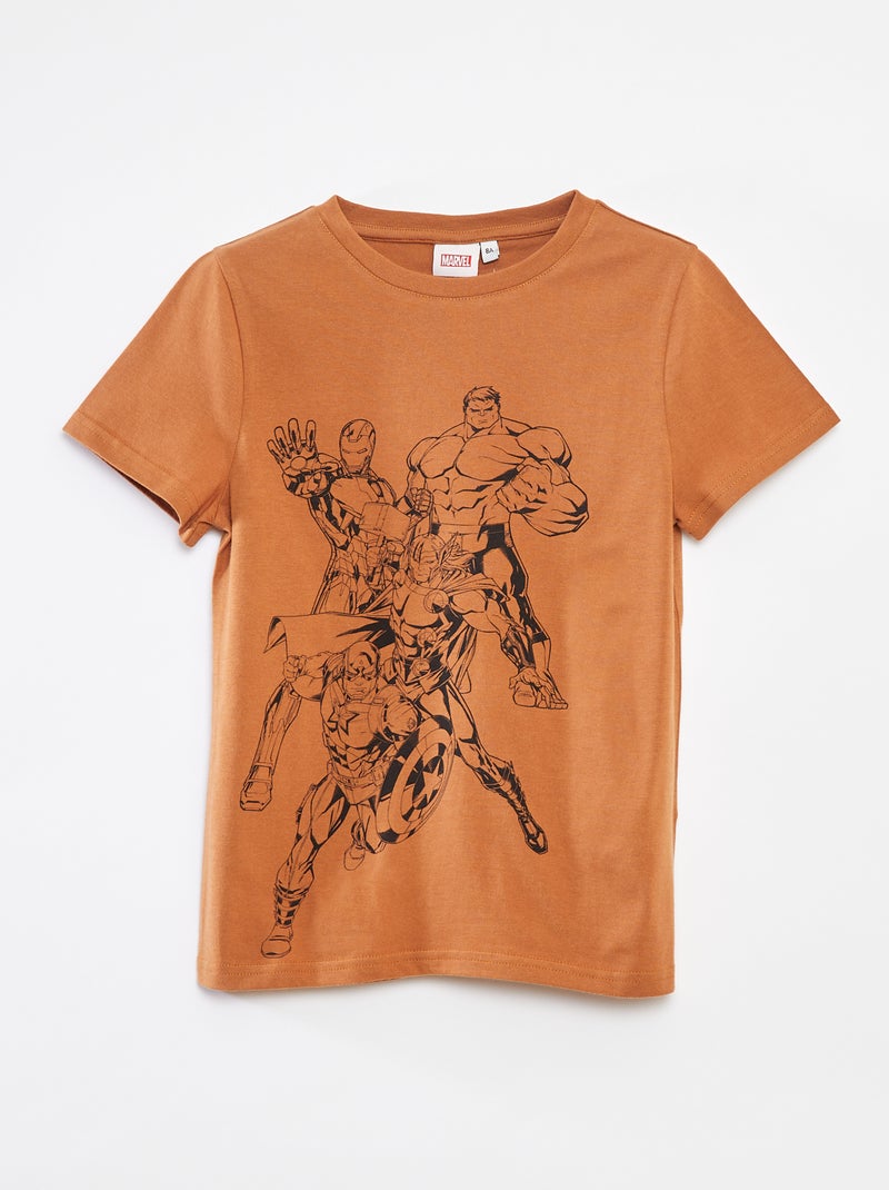 T-shirt à manches courtes 'Marvel' Marron - Kiabi