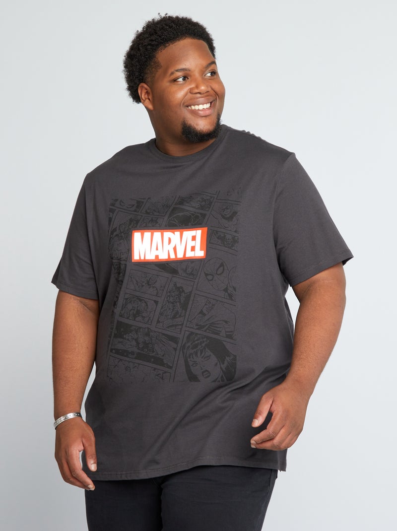 T-shirt à manches courtes 'Marvel' Noir - Kiabi