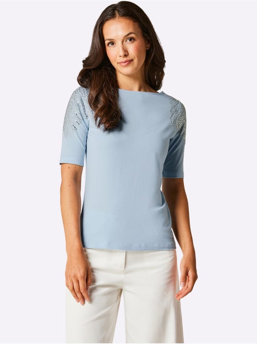 T-shirt à Manches Courtes Mélange Coton Et Lyocell De Qualité - Taille Standard - helline - Kiabi