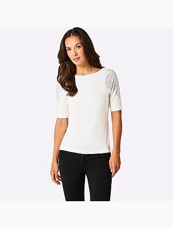 T-shirt à Manches Courtes Mélange Coton Et Lyocell De Qualité - Taille Standard - helline
