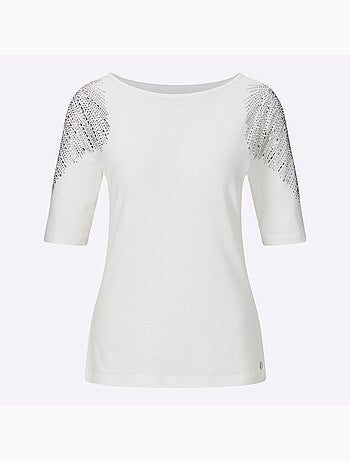 T-shirt à Manches Courtes Mélange Coton Et Lyocell De Qualité - Taille Standard - helline