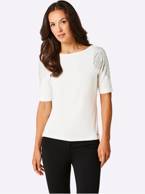 T-shirt à Manches Courtes Mélange Coton Et Lyocell De Qualité - Taille Standard - helline - Kiabi