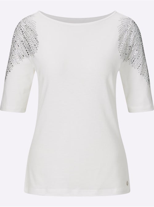 T-shirt à Manches Courtes Mélange Coton Et Lyocell De Qualité - Taille Standard - helline - Kiabi