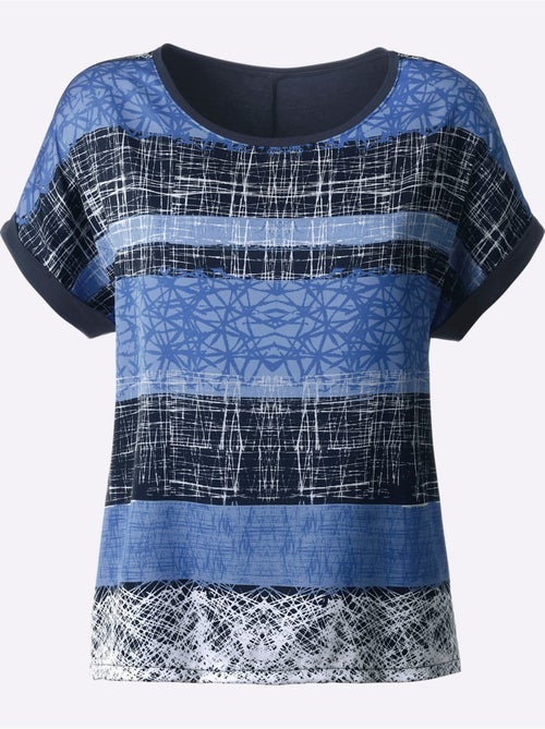 T-shirt à Manches Courtes Mélange De Matières Tendance - Taille Standard - Witt - Kiabi