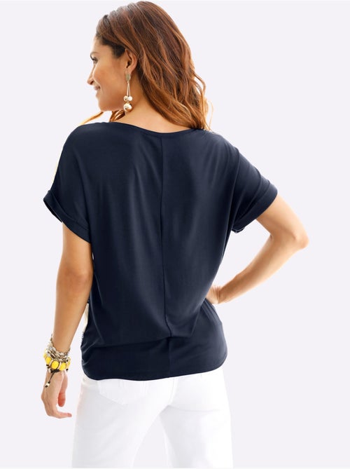 T-shirt à Manches Courtes Mélange De Matières Tendance - Taille Standard - Witt - Kiabi