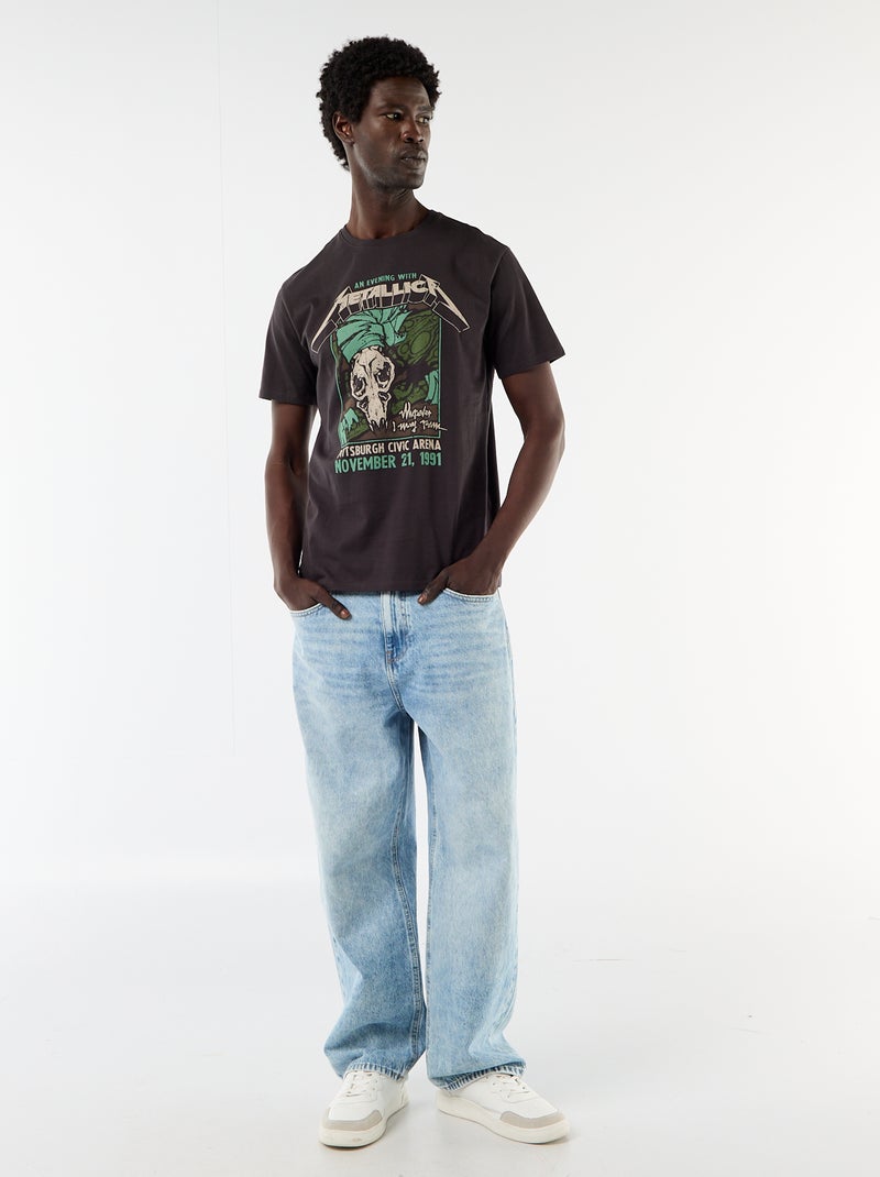 T-shirt à manches courtes 'Metallica' Noir - Kiabi