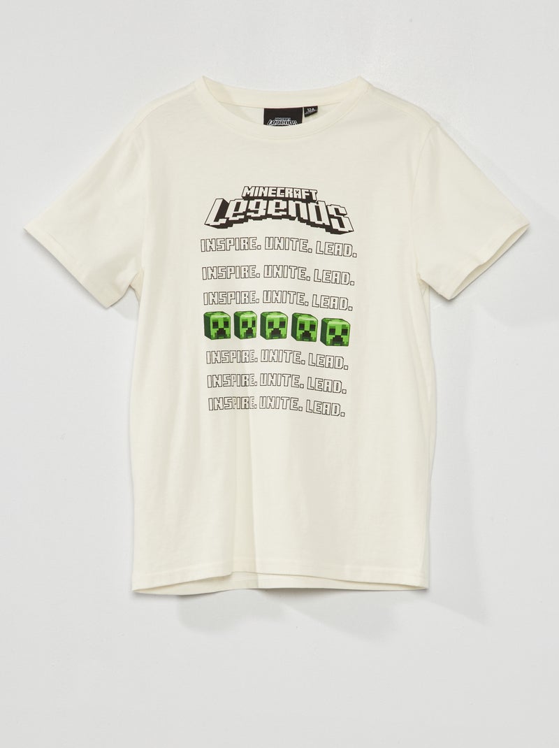 T-shirt à manches courtes 'Minecraft' Blanc - Kiabi