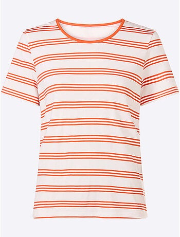 T-shirt à Manches Courtes Motif à Rayures Mode - Taille Standard - Helline