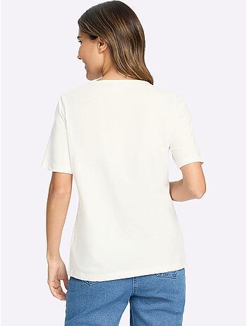 T-shirt à manches courtes motif cœur - taille standard - moda vilona